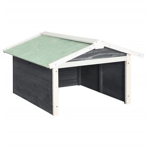 vidaXL Caseta de cortac&eacute;sped rob&oacute;tico madera abeto gris y blanco