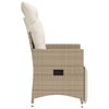 vidaXL Sillones reclinables de jard&iacute;n con cojines beige 2 uds rat&aacute;n PE