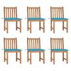 vidaXL Sillas de jard&iacute;n 6 unidades con cojines madera maciza de teca