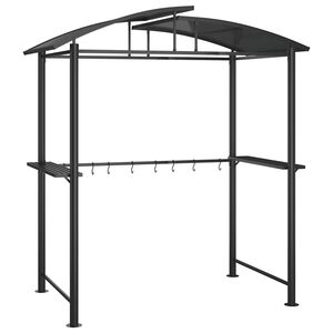 vidaXL Cenador barbacoa estante lateral acero antracita 210x114x230 cm