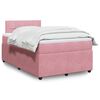 vidaXL Cama box spring con colch&oacute;n terciopelo rosa 120x190 cm