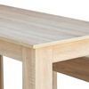 vidaXL Mesa de comedor y bancos 3 piezas madera ingenier&iacute;a roble