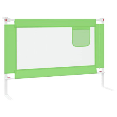 vidaXL Barandilla de seguridad cama de niño verde tela 100x25 cm