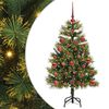 vidaXL &Aacute;rbol de Navidad artificial con ramas plegables y conos 120 cm