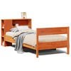 vidaXL Cama con estanter&iacute;a sin colch&oacute;n madera maciza marr&oacute;n 100x200 cm