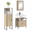 vidaXL Juego de muebles de ba&ntilde;o 3 pcs Marr&oacute;n Madera contrachapada