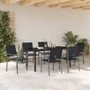 vidaXL Conjunto de Comedor de Jard&iacute;n 7 pcs Negro Rat&aacute;n sint&eacute;tico