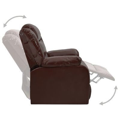 vidaXL Juego de sofás reclinables 2 piezas cuero sintético marrón