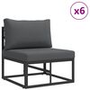 vidaXL Conjunto de sof&aacute; de jard&iacute;n 12 pcs Negro Metal