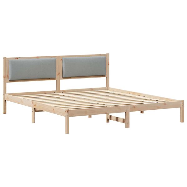 vidaXL Estructura de cama con cabecera Gris Claro 180 x 200 cm