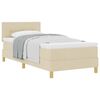 vidaXL Cama tipo Box Spring con colch&oacute;n Crema 90 x 190 cm tela