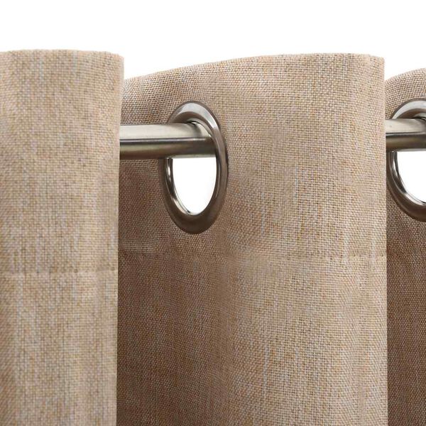 vidaXL Cortina opaca con ojales look de lino beige 290x245 cm