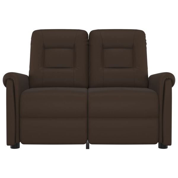 vidaXL Sillón reclinable de masaje de 2 plazas cuero sintético marrón