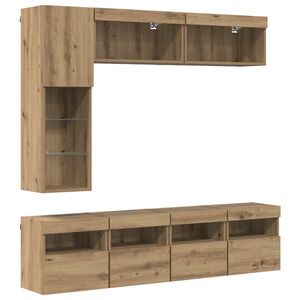 vidaXL Mueble de TV 7 uds. Roble artisan Madera de ingenier&iacute;a