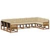 vidaXL Conjunto de sof&aacute;s de exterior con coj&iacute;n 10 pcs Natural y Beige