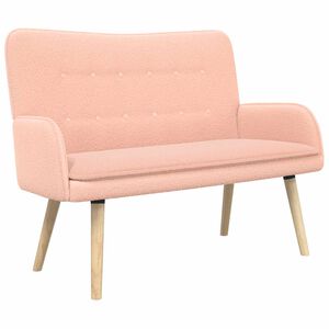 vidaXL Sof&aacute; de 2 Plazas Rosa 115 x 61 x 87 cm Boucl&eacute;