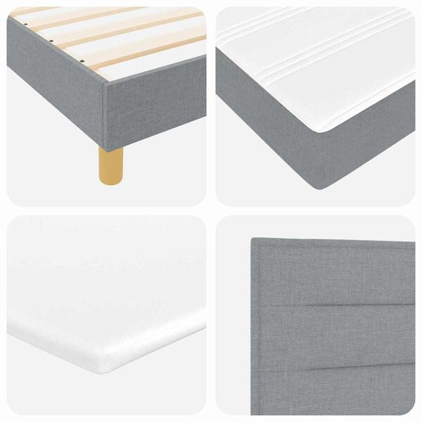 vidaXL Cama tipo Box Spring Gris Claro 200 x 160 cm Poli&eacute;ster