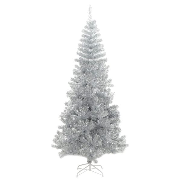vidaXL &Aacute;rbol de Navidad artificial con soporte plateado PET 180 cm