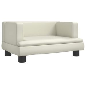 vidaXL Cama para perros de cuero sint&eacute;tico crema 60x40x30 cm