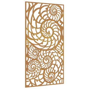 vidaXL Adorno de pared de jard&iacute;n acero corten dise&ntilde;o conchas 105x55 cm