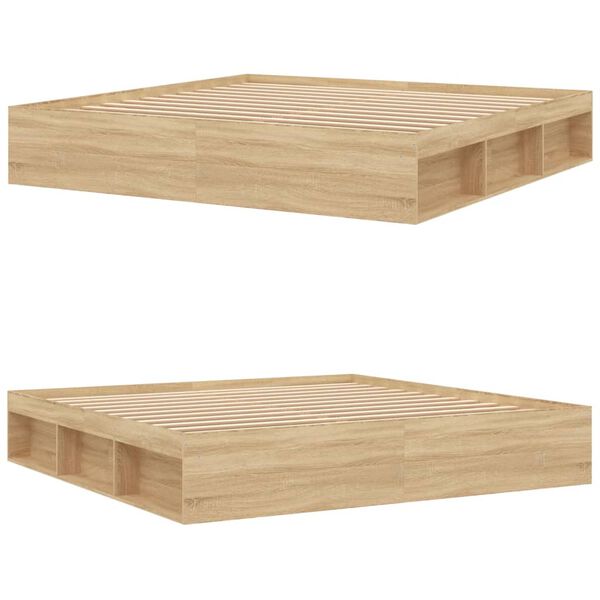 vidaXL Estructura de cama roble Sonoma 200x200 cm