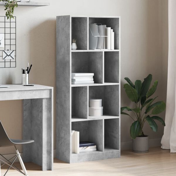 vidaXL Estanter&iacute;a madera de ingenier&iacute;a gris hormig&oacute;n 57x28,5x141 cm