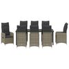 vidaXL Conjunto de Comedor de Jard&iacute;n con coj&iacute;n 9 pcs Gris Polirat&aacute;n