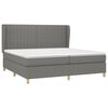 vidaXL Cama box spring con colch&oacute;n tela gris oscuro 200x200 cm