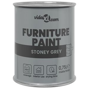 vidaXL Pintura para muebles Gris 0,75 L Impresi&oacute;n en pared