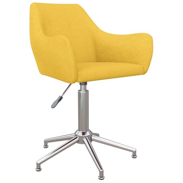 vidaXL Sillas de comedor giratorias 6 unidades tela amarillo