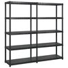 vidaXL Estanter&iacute;as de almacenaje 5 niveles pl&aacute;stico negro 170x40x185cm