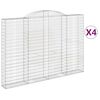 vidaXL Cestas de gaviones 4 uds forma de arco hierro 300x30x200/220 cm