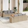 vidaXL Set sof&aacute;s de jard&iacute;n 7 piezas y cojines rat&aacute;n sint&eacute;tico beige
