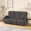 vidaXL Sill&oacute;n de masaje reclinable 3 plazas con portavasos gris oscuro
