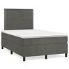 vidaXL Cama box spring con colch&oacute;n terciopelo gris oscuro 120x190 cm