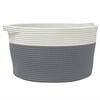 vidaXL Cesta de almacenaje algod&oacute;n gris y blanco &Oslash;40x25 cm