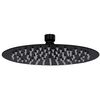 vidaXL Cabezal de ducha efecto lluvia acero inox redondo negro 20 cm