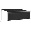 vidaXL Toldo autom&aacute;tico retr&aacute;ctil con persiana gris antracita 4x3 m