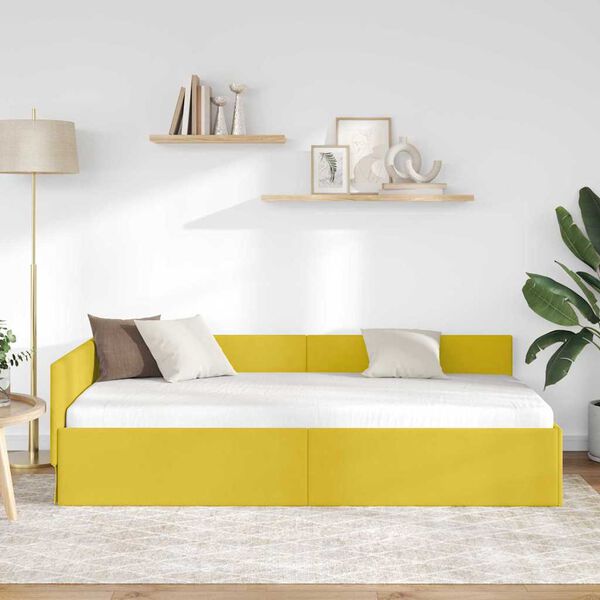 vidaXL Estructura de cama en esquina Amarillo 100 cm x 200 cm