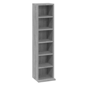 vidaXL Estanter&iacute;a para CD madera contrachapada gris Sonoma 21x20x88 cm