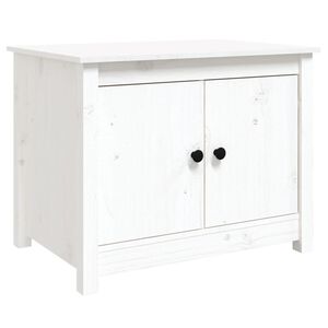 vidaXL Mesa de centro de madera maciza de pino blanco 71x49x55 cm
