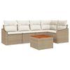 vidaXL Conjunto de sof&aacute;s de jard&iacute;n 6 uds. Beige rat&aacute;n sint&eacute;tico
