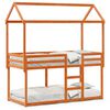 vidaXL Cama litera con techo madera maciza pino marr&oacute;n 90x200 cm