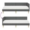 vidaXL Estructura de Cama Esquina con Colch&oacute;n Otro 2 pcs Gris tela