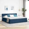 vidaXL Cama con almacenamiento y colch&oacute;n con colch&oacute;n Azul 200 x 200 cm