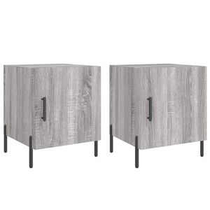 vidaXL Mesitas noche 2 uds madera ingenier&iacute;a gris Sonoma 40x40x50 cm