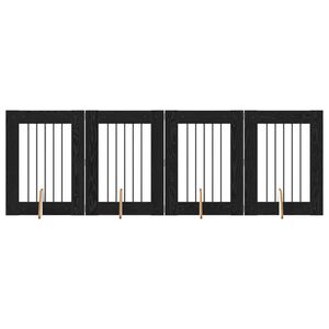 vidaXL Puerta de perro con soportes 4 pcs Roble Negro 60 x 80 cm