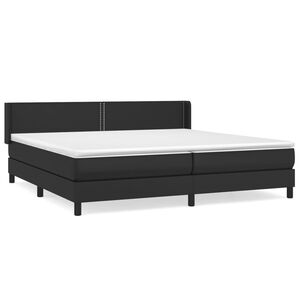 vidaXL Cama box spring con colch&oacute;n cuero sint&eacute;tico negro 200x200 cm
