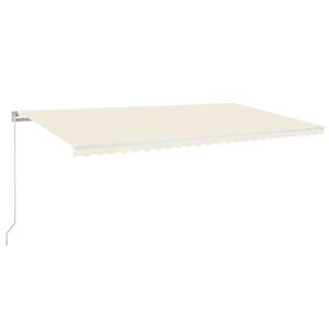 vidaXL Toldo retr&aacute;ctil manual con luz LED color crema 600x300 cm