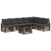 vidaXL Conjunto de sof&aacute;s de jard&iacute;n 8 uds. Gris y Gris Oscuro